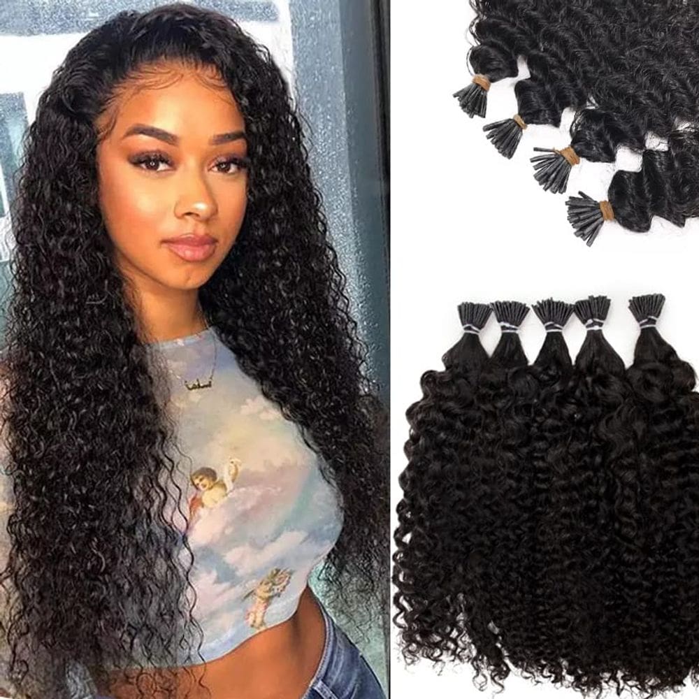 Extensões de cabelo Smartinnov Deep Curly I Tip 22cm 50g #1B
