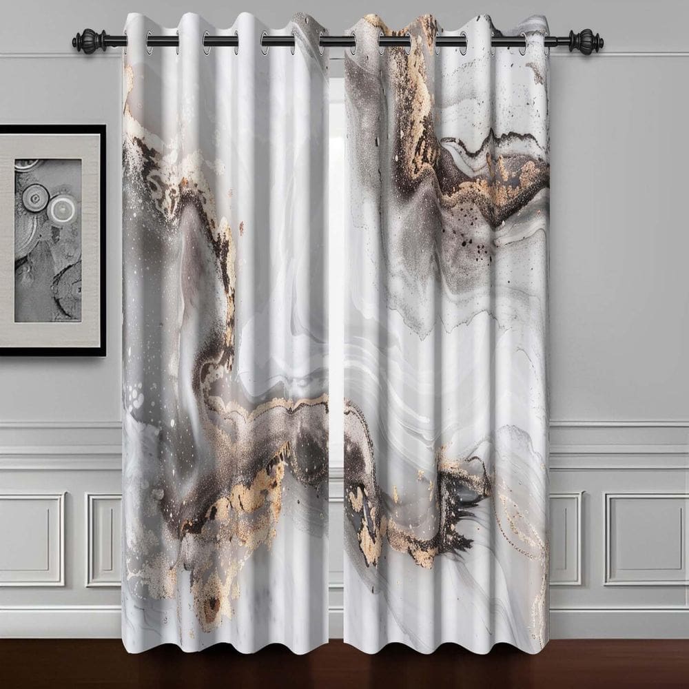 Cortinas de janela Baocicco Grey Gold Marble Blackout 135x245cm