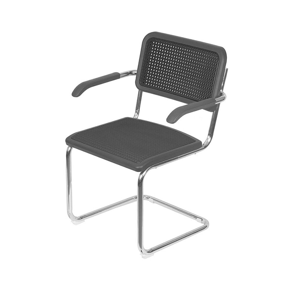 Cadeira OR-1155 em Polipropileno Simulando Palha no Encosto e Assento com Braço e Base Cromada OR Design