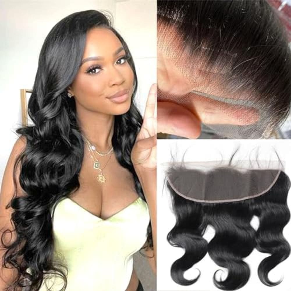 Fecho frontal de renda Body Wave 22" HD, renda transparente