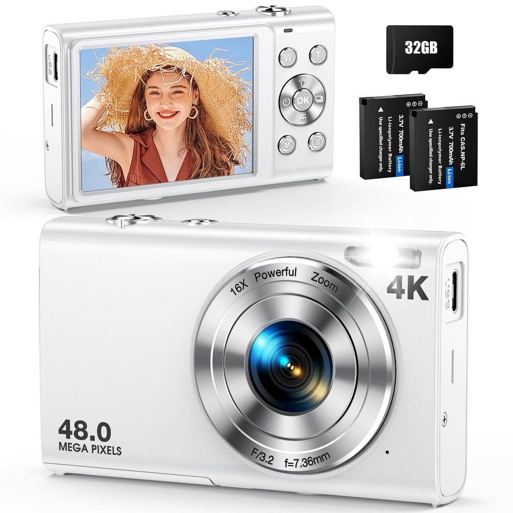Câmera digital Anteam Autofocus 48MP UHD 4K Vlogging 32GB