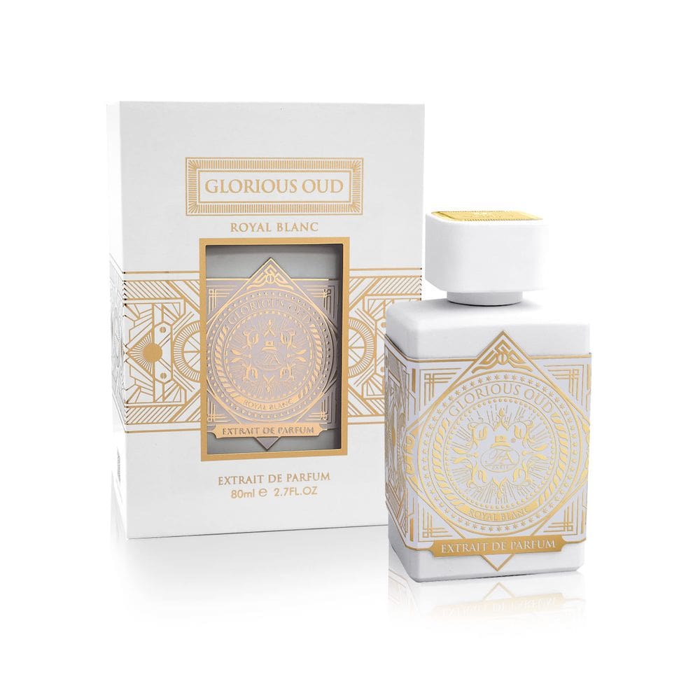 Fragrância de perfume World Glorious Oud Royal Blanc 80 ml