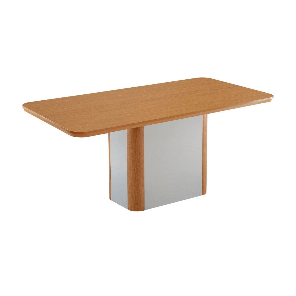 Mesa de Jantar Isadora 180cm Tampo Mdf Canto Copo Moderna Mobília