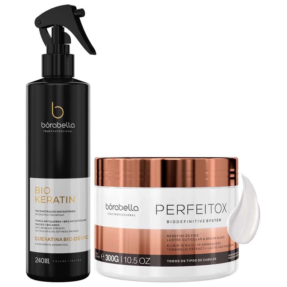 Kit Perfeitox Alinhamento 300g e Biokeratin 240ml Bórabella