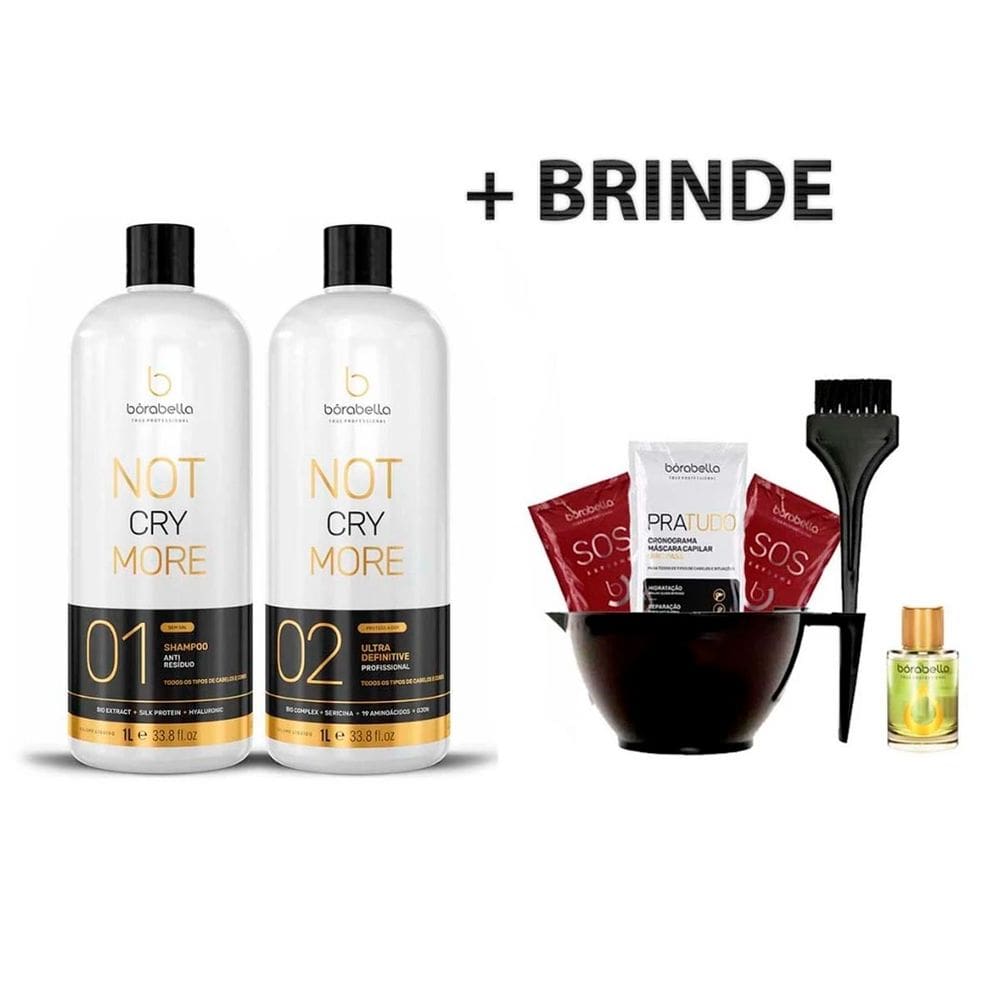 Kit Escova Progressiva Not Cry More Borabella 2L