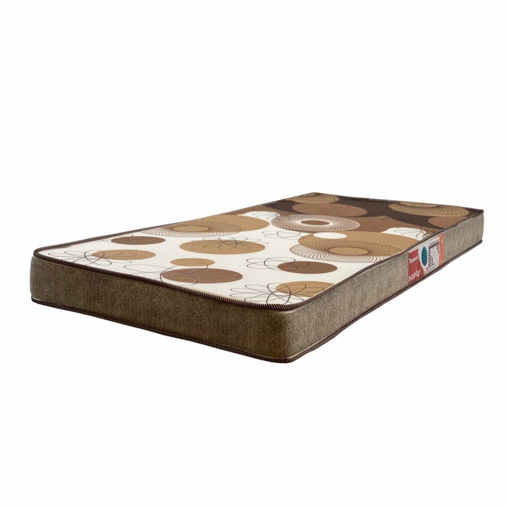 Colchão Solteiro Espuma D33 Turquesa 88cm x 188cm x 12cm Marrom Estampado Prorelax