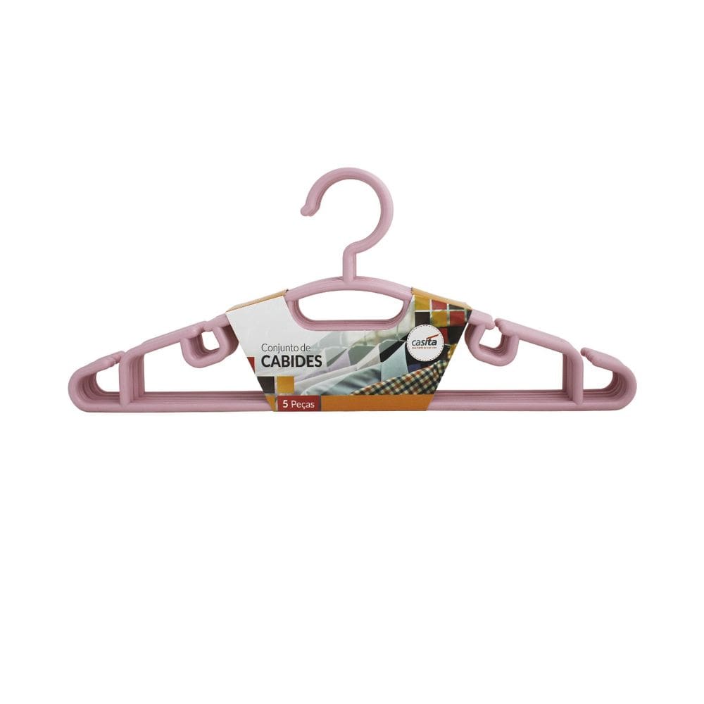 Cabides de Plastico Rosa Casita Kit 100 Unidades Grosso