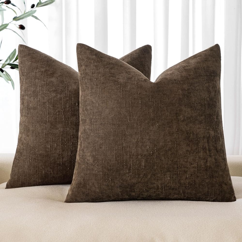 Capas de almofadas decorativas MIULEE Chenille 45x45cm, pacote com 2