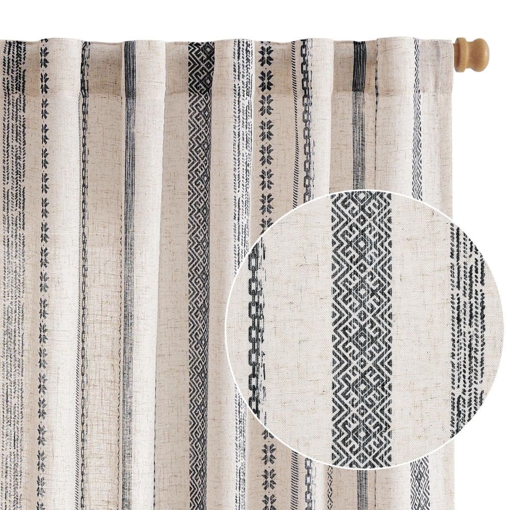 Cortinas jinchan Linen Blend Boho 160x160cm para sala de estar