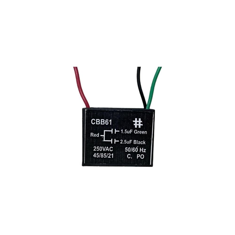 Capacitor Quadrado 1,5Uf+2,5Uf 250V 3 Fios Ventilador Cbb61