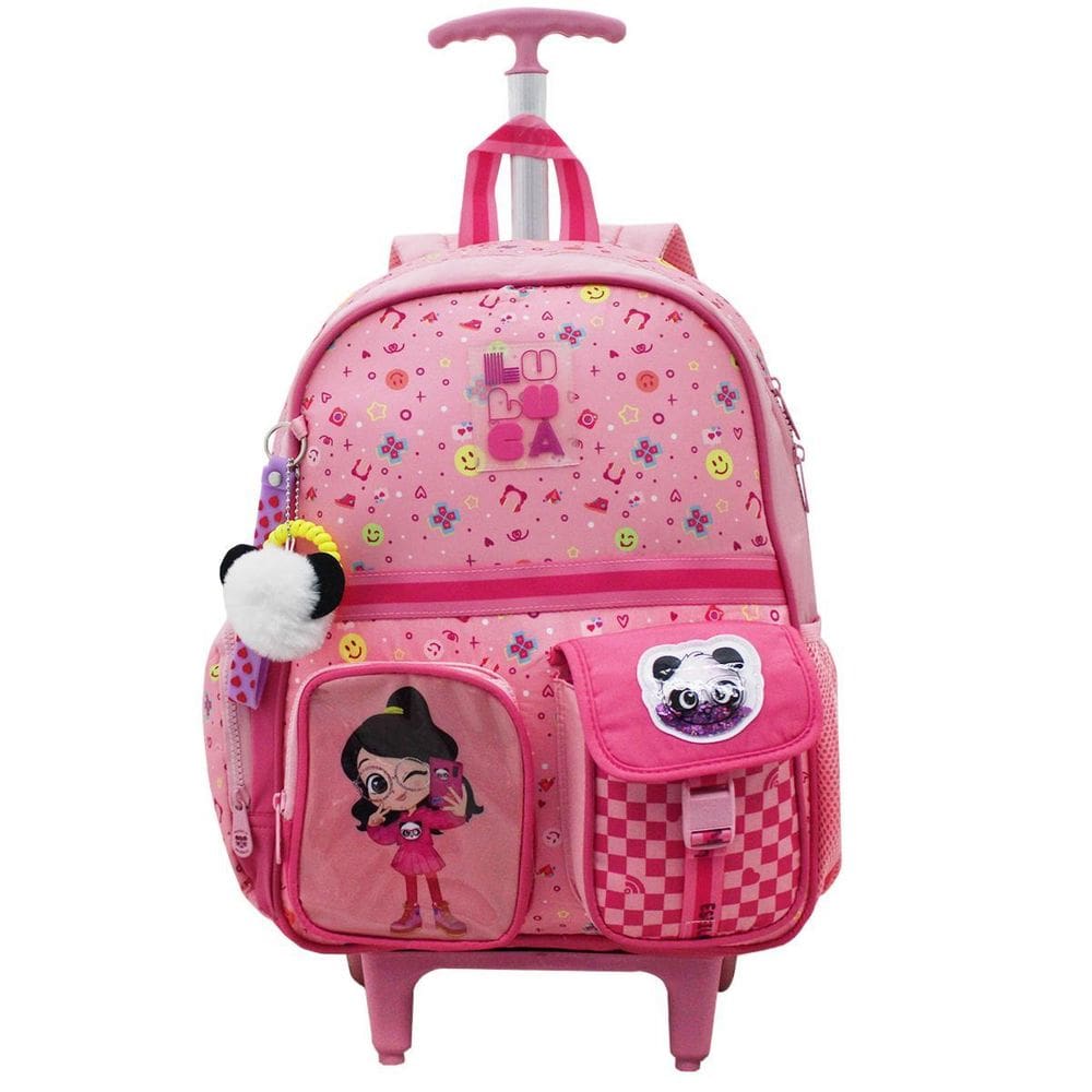 Mochila Escolar De Rodinhas Luluca Youtuber Pandinhas Clio