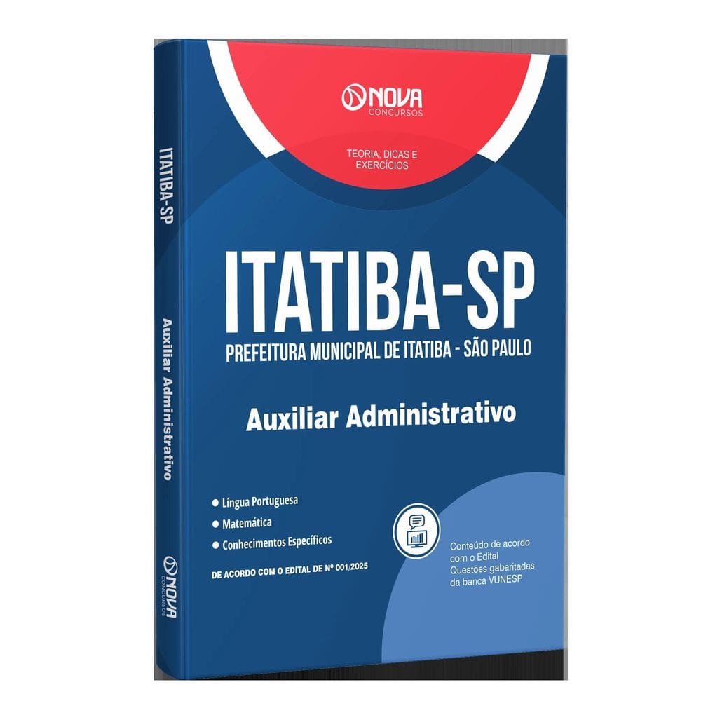 Apostila Prefeitura Itatiba Sp 2025 Auxiliar Administrativo
