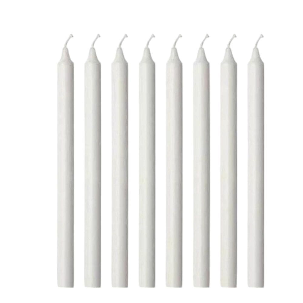 Kit 10 Velas Brancas De Parafina Nº 10 Altura 19,7 Cm