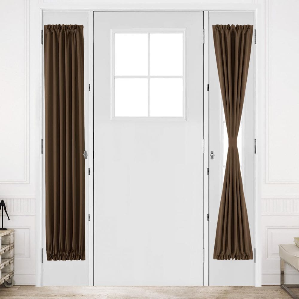 Cortinas de porta francesas DWCN Thermal Blackout 30x180cm Marrons