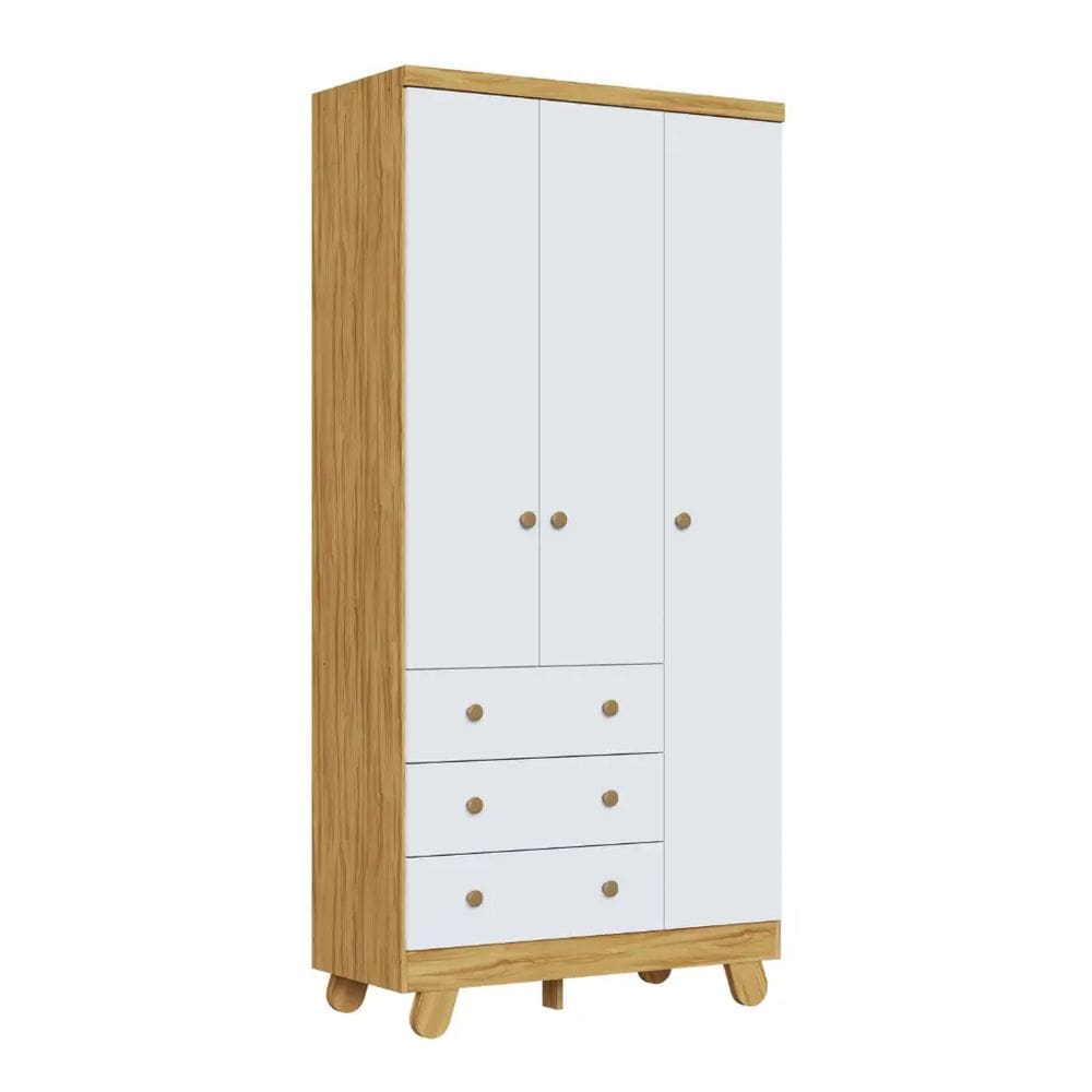 Guarda Roupa Infantil Moveis Peroba Pingo 03 portas MDF Ls