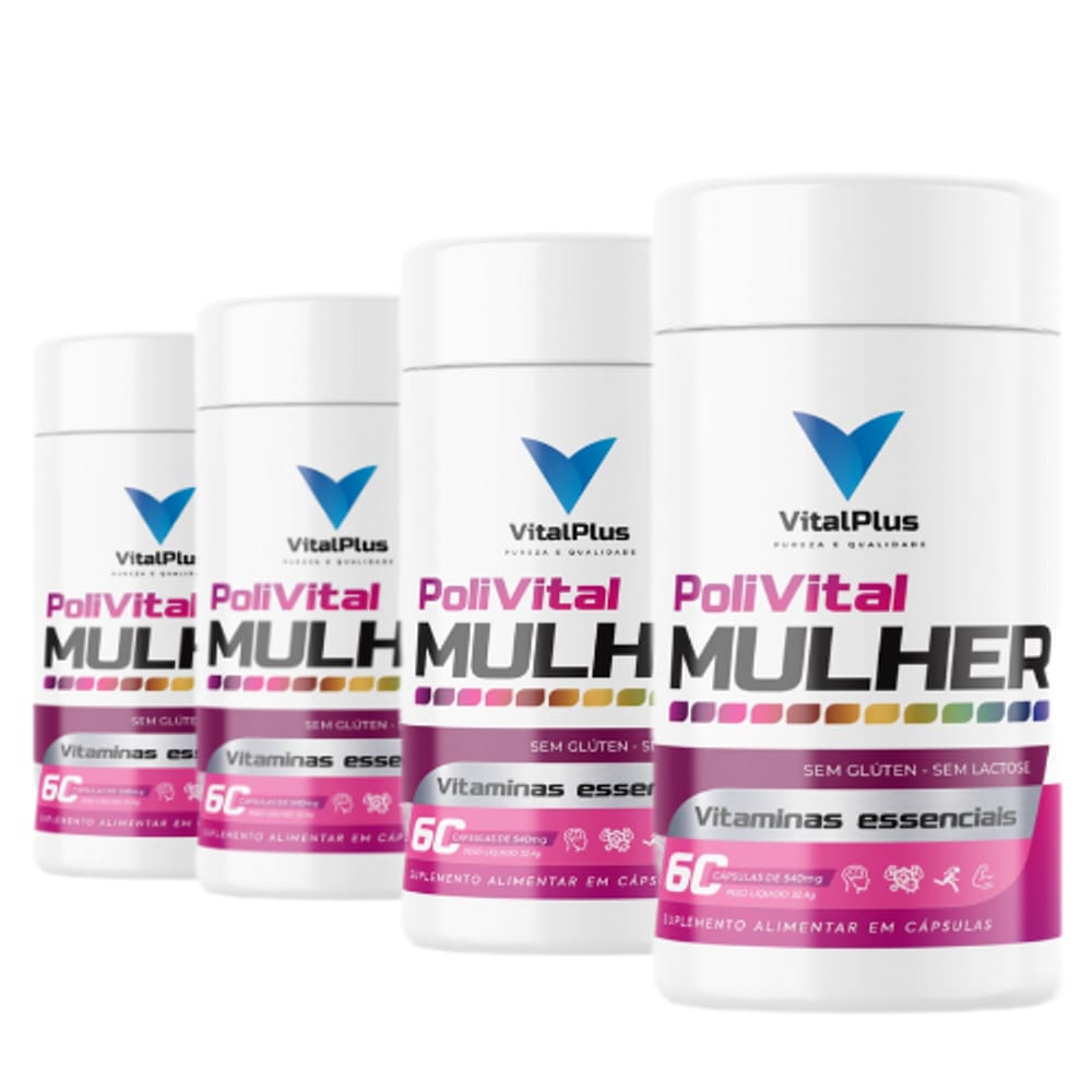 Vitalplus Premium Polivitamínicos Mulher - KIT 4 UNIDADES - 240 Cápsulas