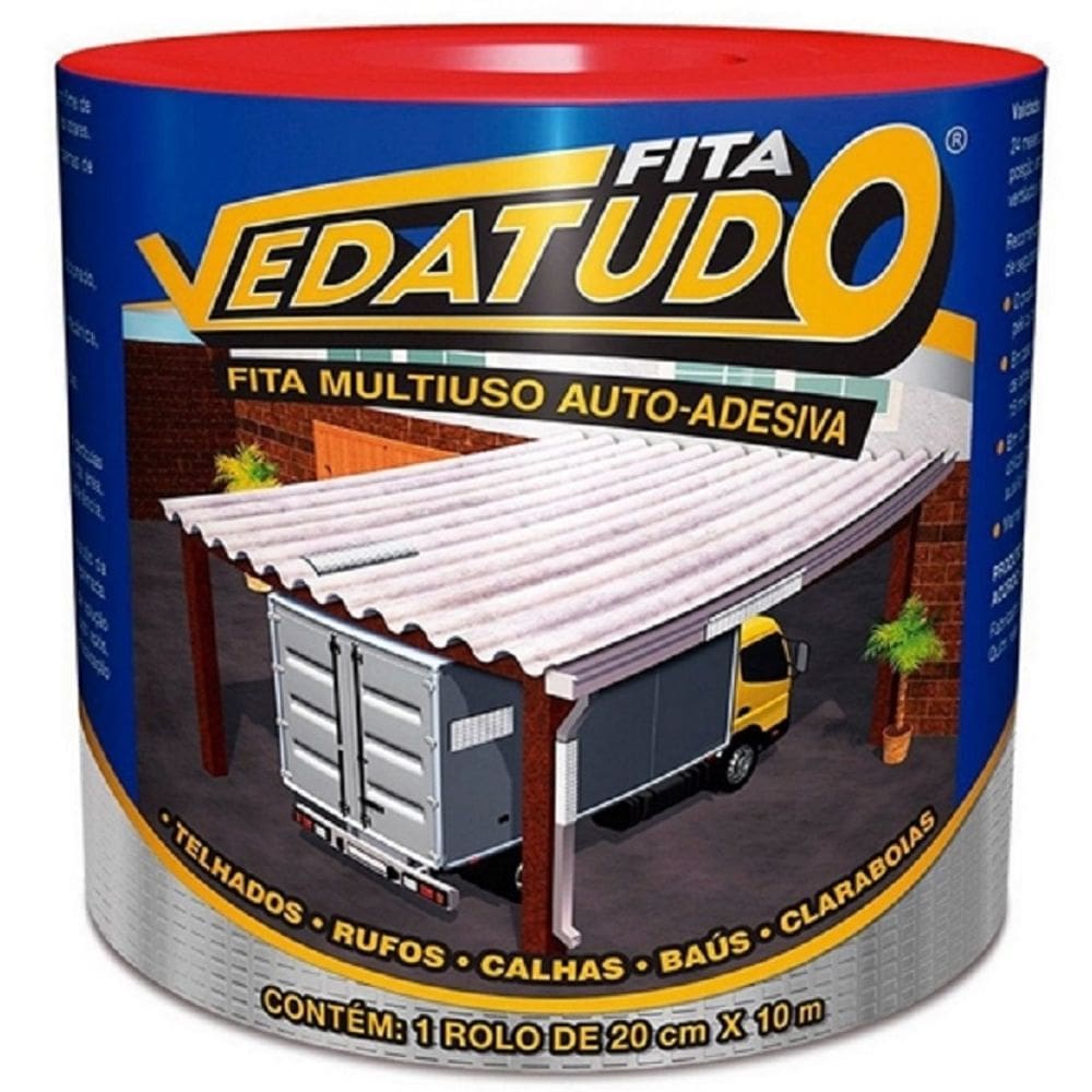 Fita Adesiva Aluminizada DRYKO 20CM X 10M Rolo Vedatudo