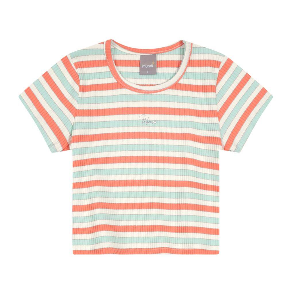 Blusa Cropped Em Ribana Joy Listrada Infantil Mundi
