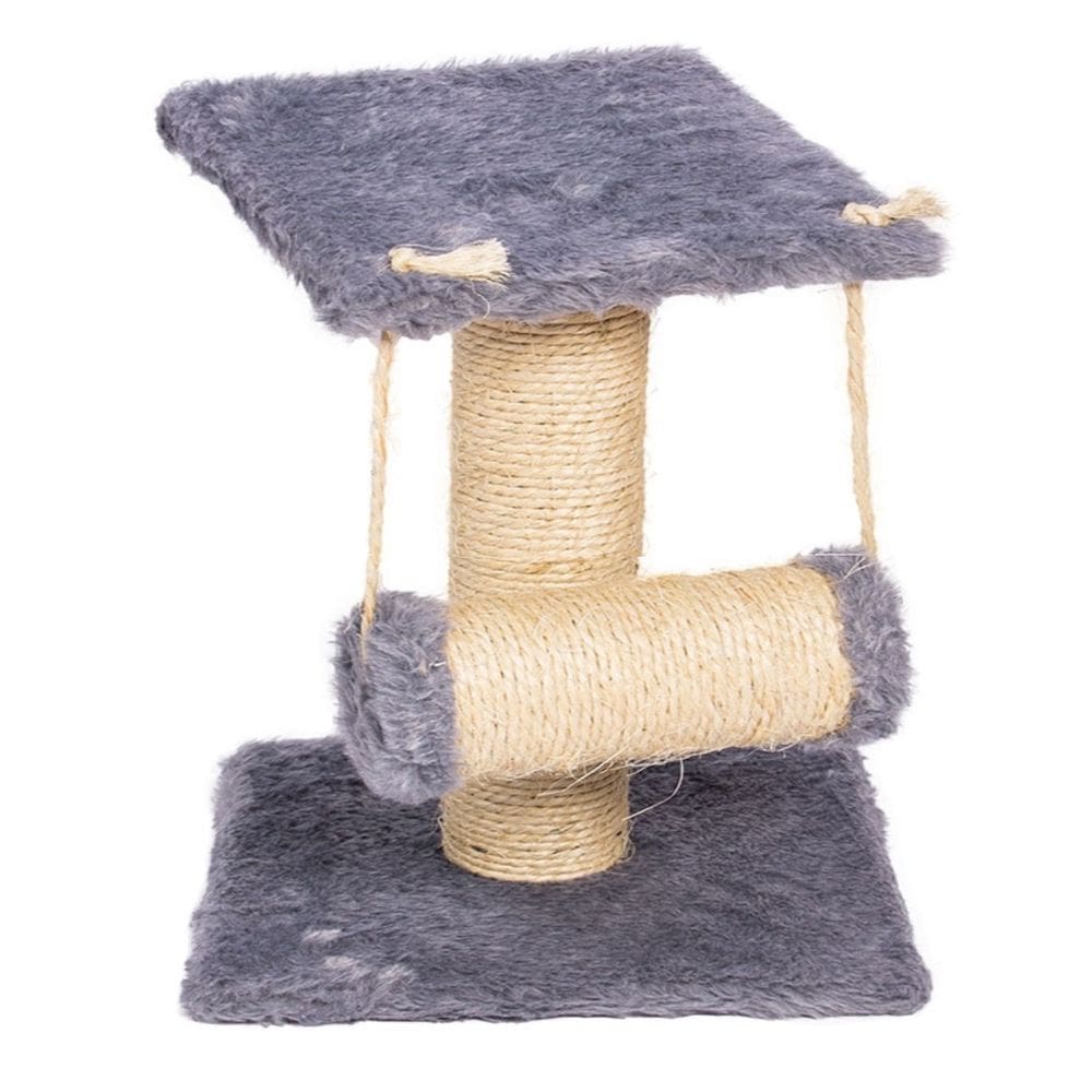 Arranhador Para Gatos Com Brinquedo Balanço Exclusivo Cinza