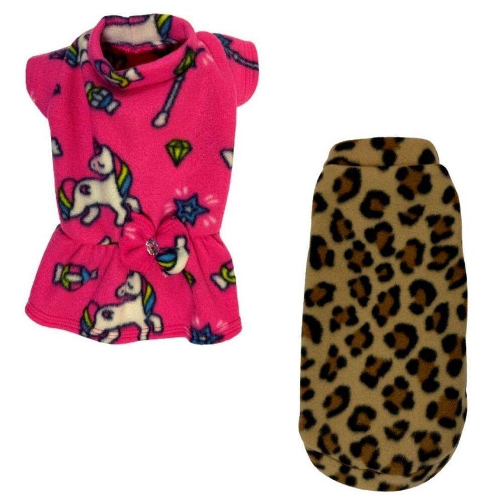 Kit 2 Roupas De Inverno Para Cães E Gato Vestido E Capa P