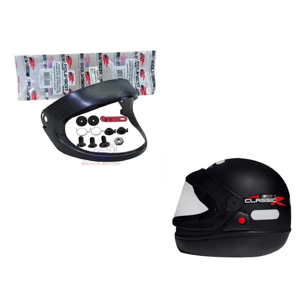 Kit Reparo Capacete San Marino Moldura 1 Viseira Cristal