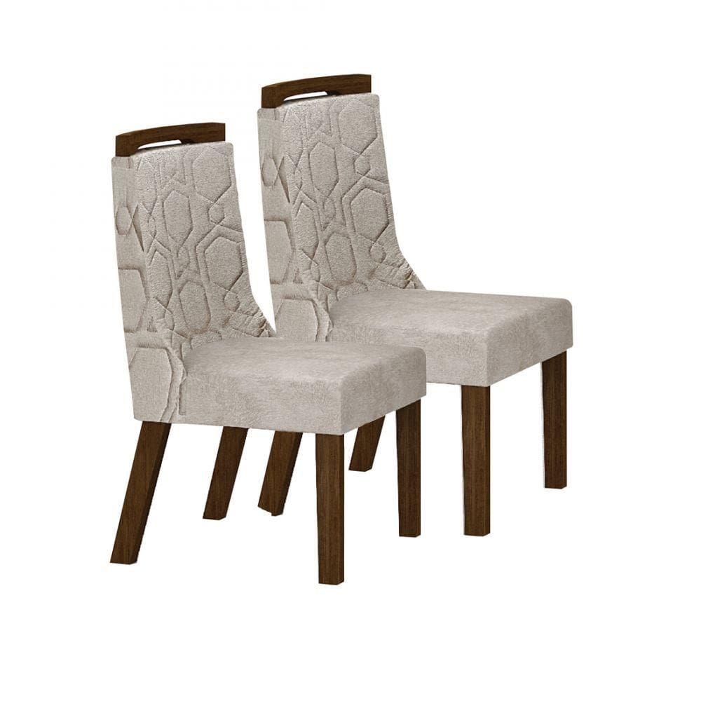 Kit 2 Cadeiras Sala De Jantar Agata Mdf Braúna,joli Palha