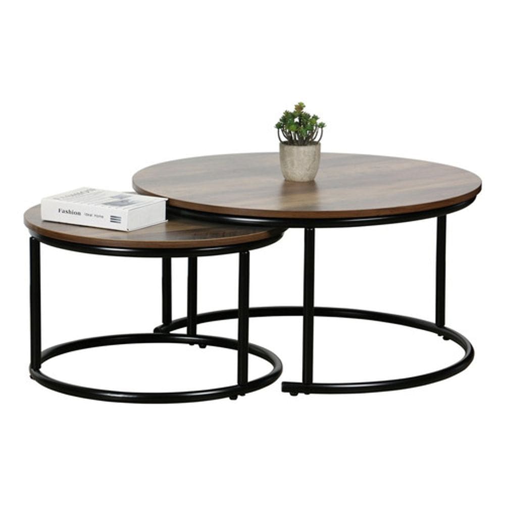 Conjunto 2 Mesas De Centro De Madeira Mdf 77 Cm Noruega