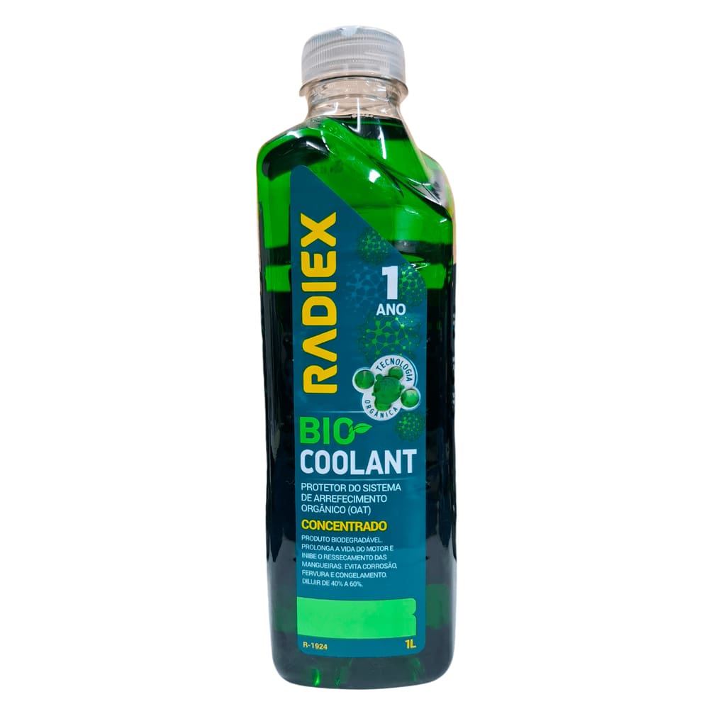 Aditivo para Radiadores e Antifervura Orgânico Radiex Bio Coolant Verde Concentrado