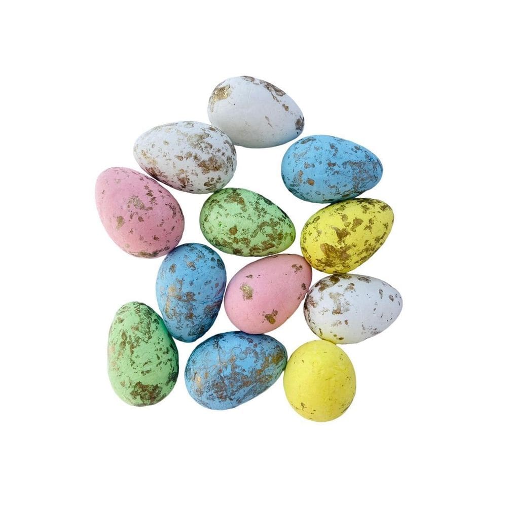 Ovinhos De Páscoa Colorido Isopor Enfeite Decoração Com 48Un