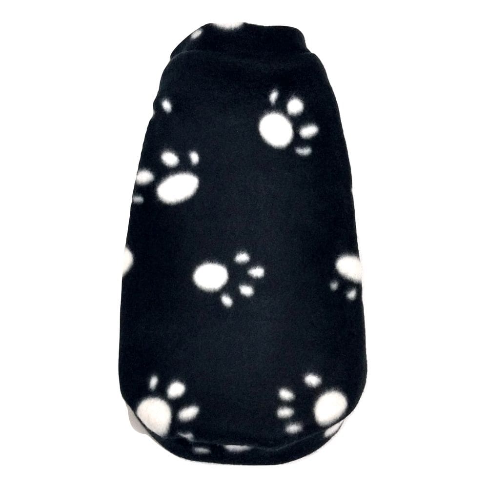 Roupa capa soft para cachorro preta com patinhas tamanho P
