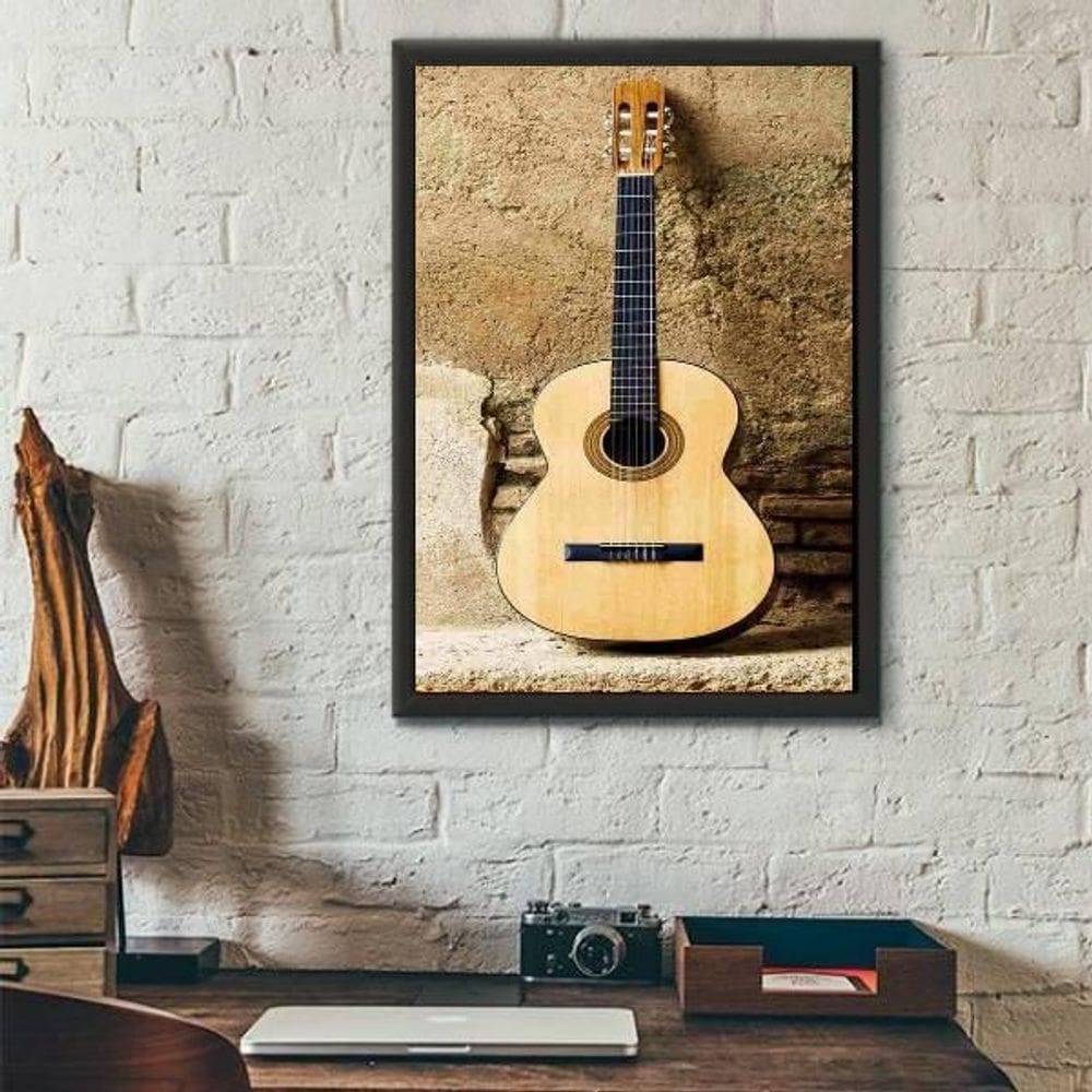 Quadro Fotografia Violão 24X18Cm - Com Vidro