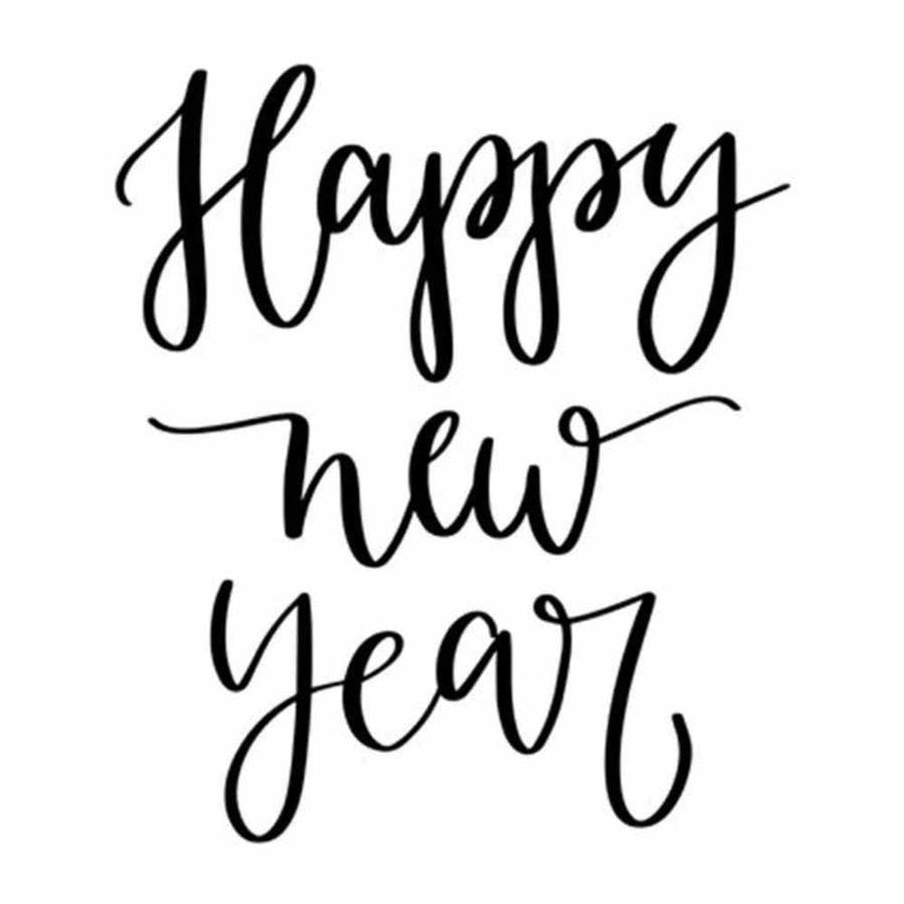 Transfer P/balao Happy New Year Preto G