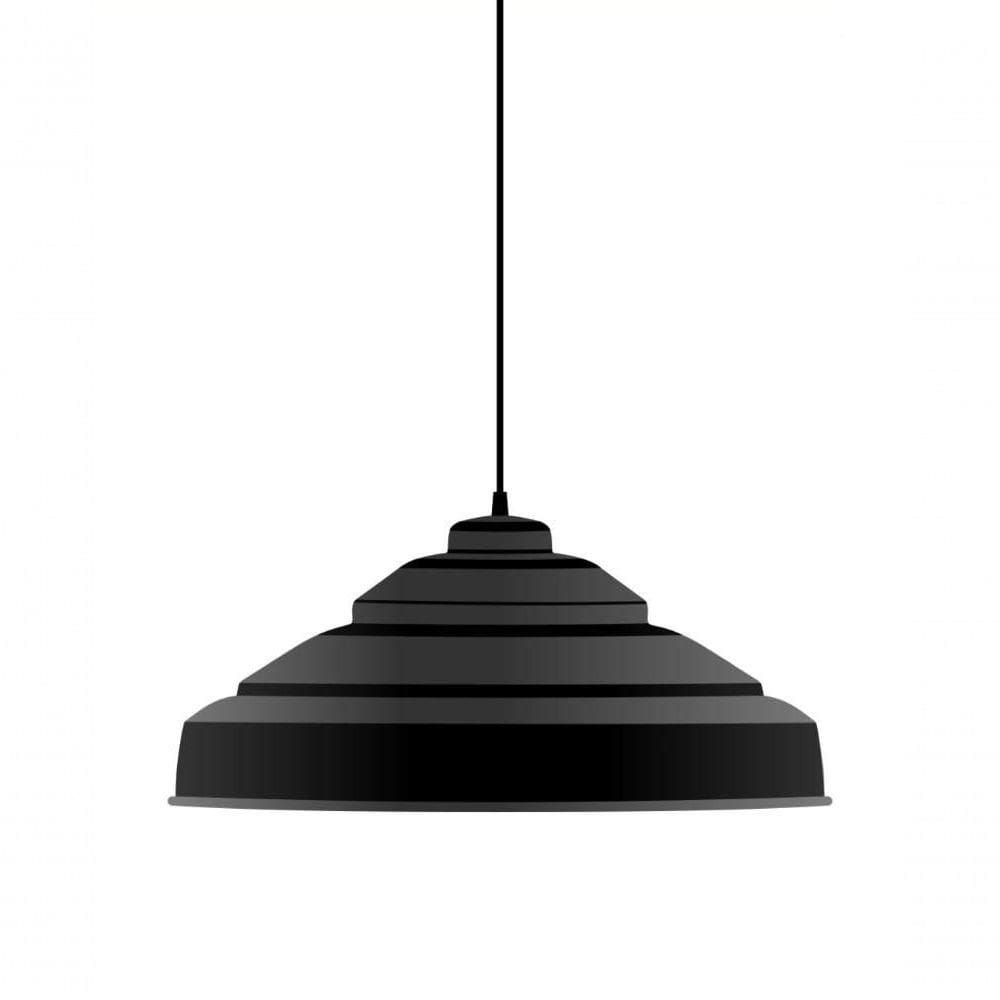 Pendente Lustre Elegante Retro Moderno Preto Preto