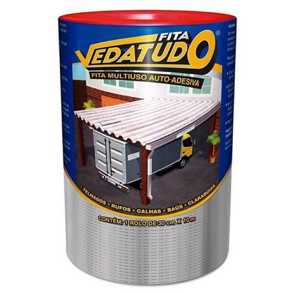 Fita Adesiva Aluminizada DRYKO 30CM X 10M Rolo Vedatudo