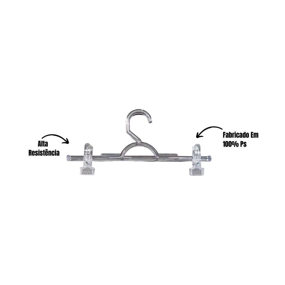 Kit 100un. Cabide Saia Com Presilha Cristal