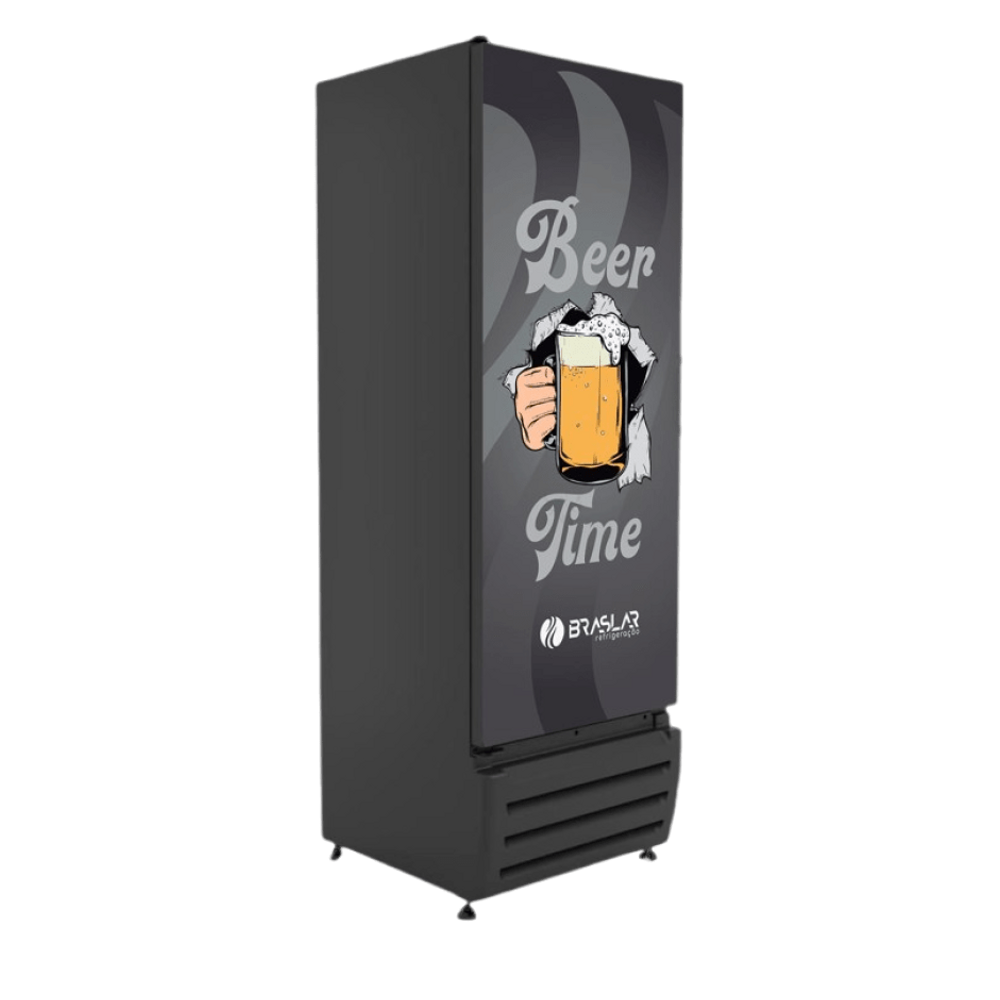 Cervejeira Braslar 500 Litros Porta Cega Adesivada Preta Isis C500P2 220v