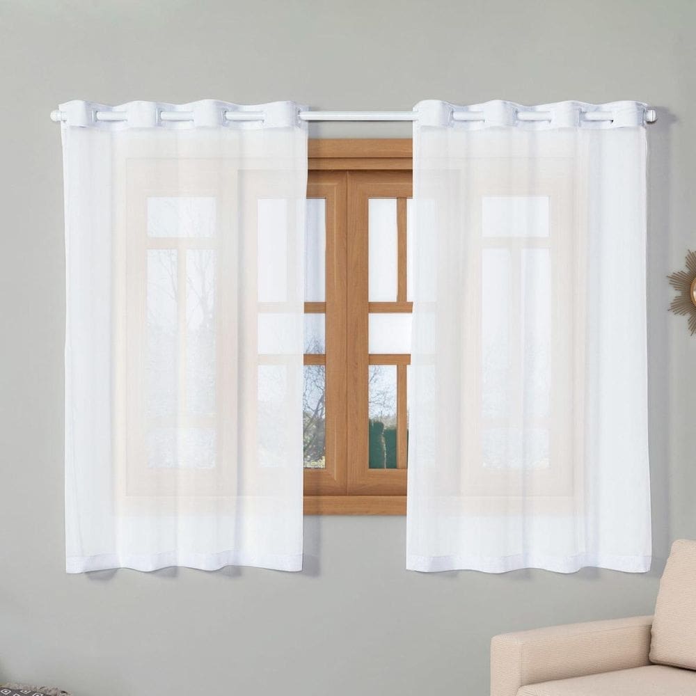 Cortina Transparente Voil Branco 2,80X1,40 Sala Cozinha