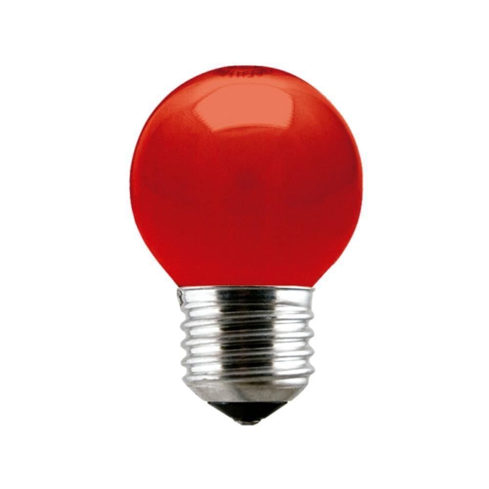Lâmpada Incandescente Taschibra Bolinha 15W 220V Vermelha