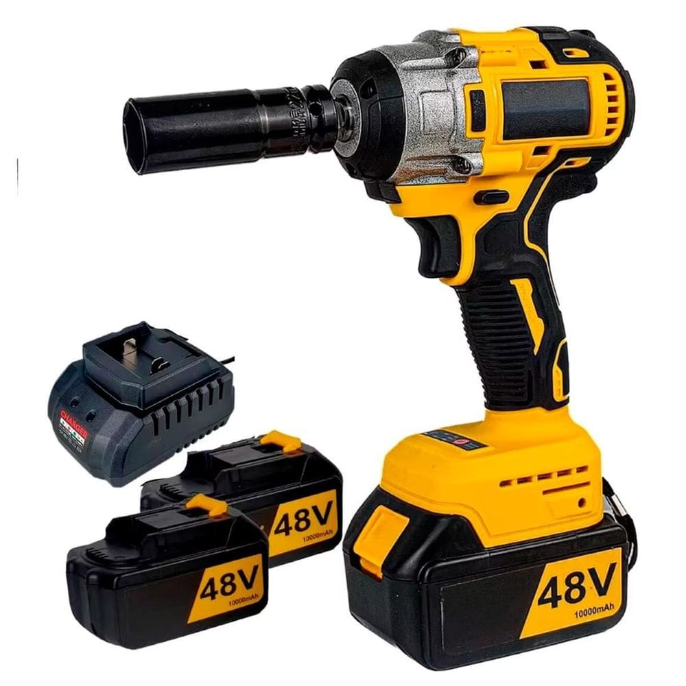 Kit Chave Impacto E Furadeira Recarregável Profissional 48V
