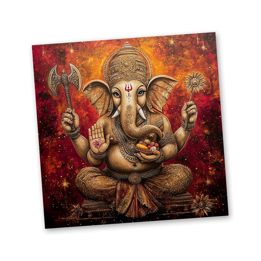 Toalha para Leitura de Tarô Ganesha Prosperidade 70 cm