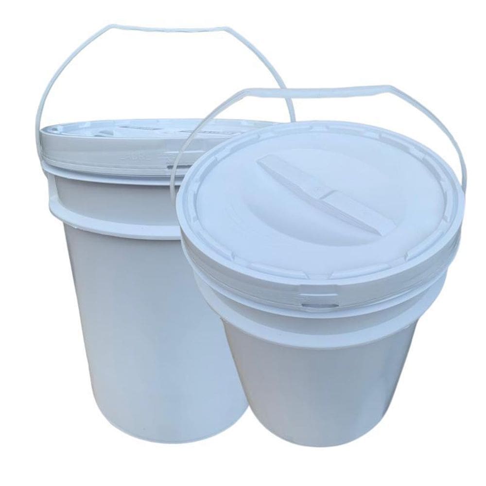 Balde Para Massinha 20L Tampa De Rosquear - Kit 2 Pçs