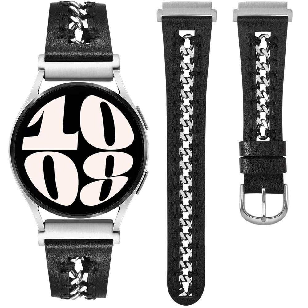 Pulseira de relógio Minyee Leather compatível com Samsung Galaxy 40mm