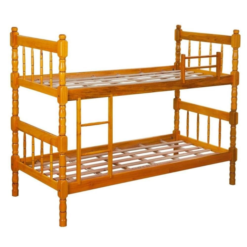 Cama Beliche Solteiro Madeira Torneada Colchão 88cm