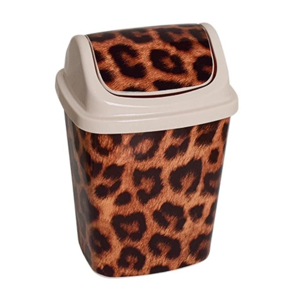 Lixeira Cozinha Pia Decorada Basculante Tigre 3 Litros Cesto De Lixo Banheiro 24Cm Vintage