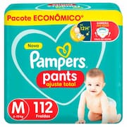 Fralda Pampers Pants Ajuste Total tamanho M com 112 Unidades Descartáveis