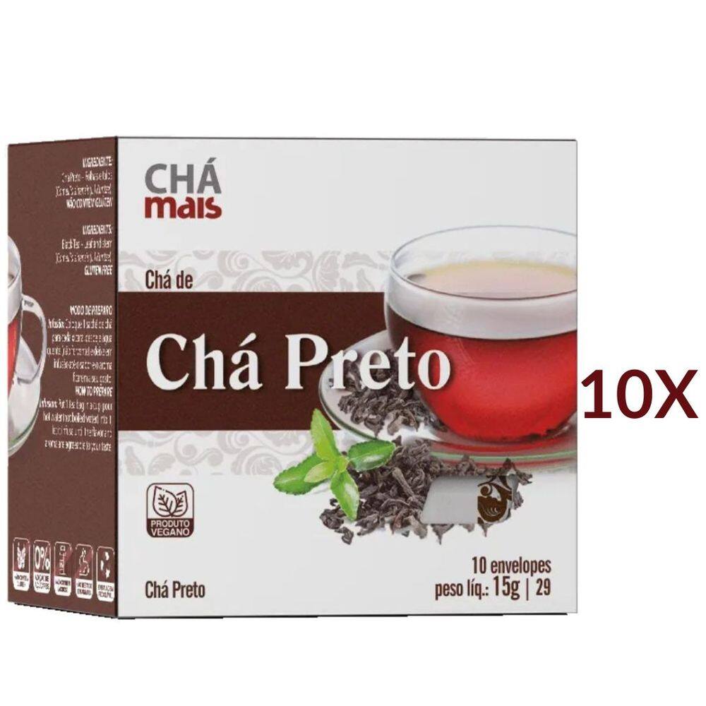 Chá Preto Cx. com 10 Sachês Vegano, Kit 10.
