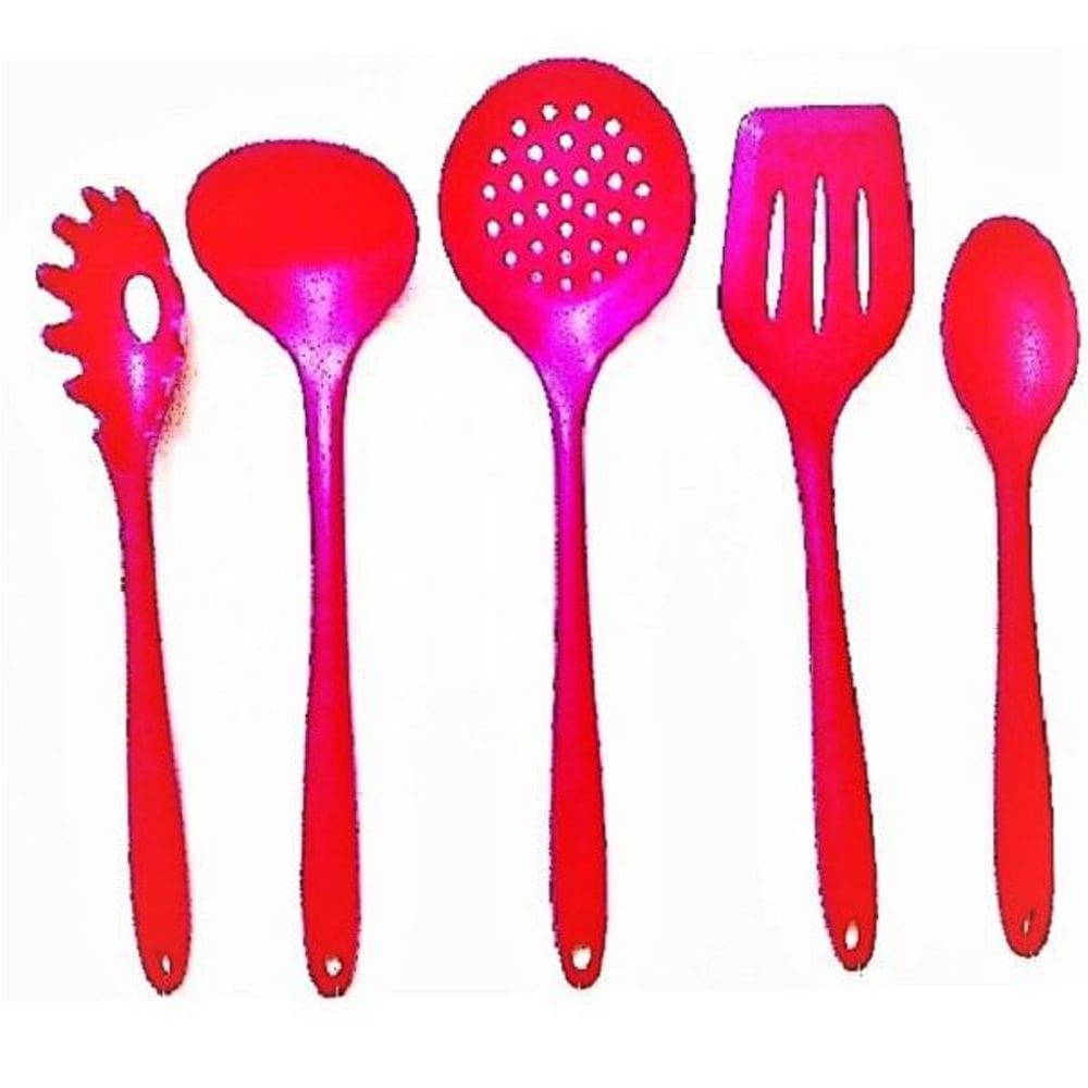 Kit 5 Peças Silicone Inteiriço - Vermelho