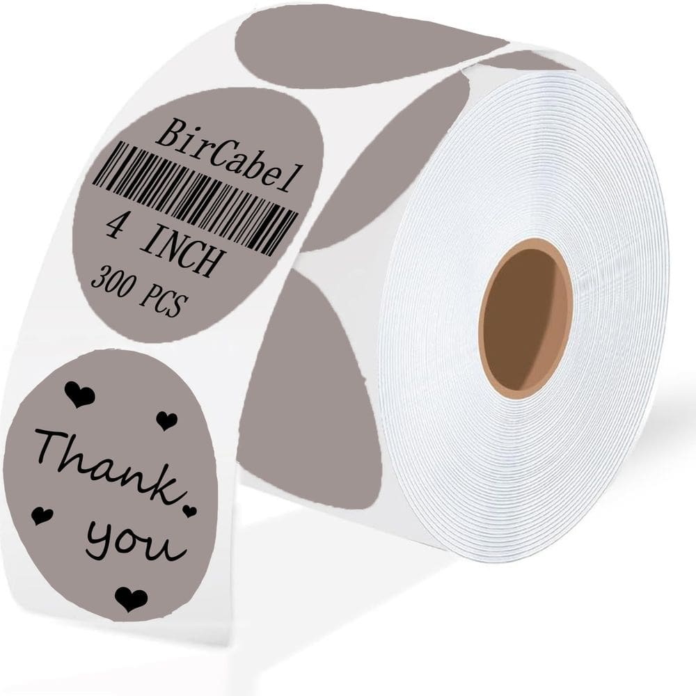 Etiquetas térmicas BricAbel 4 polegadas Large Grey Circle 300 Labels
