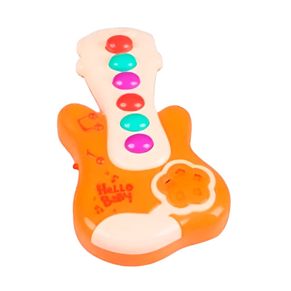 Brinquedo Musical Educativo Mini Guitarra Infantil Cor:Laranja