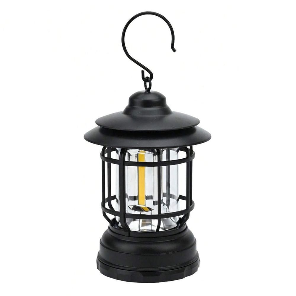 Lampião Led Recarregável Retrô C/ Regulador De Intensidade USB Cor:Preto